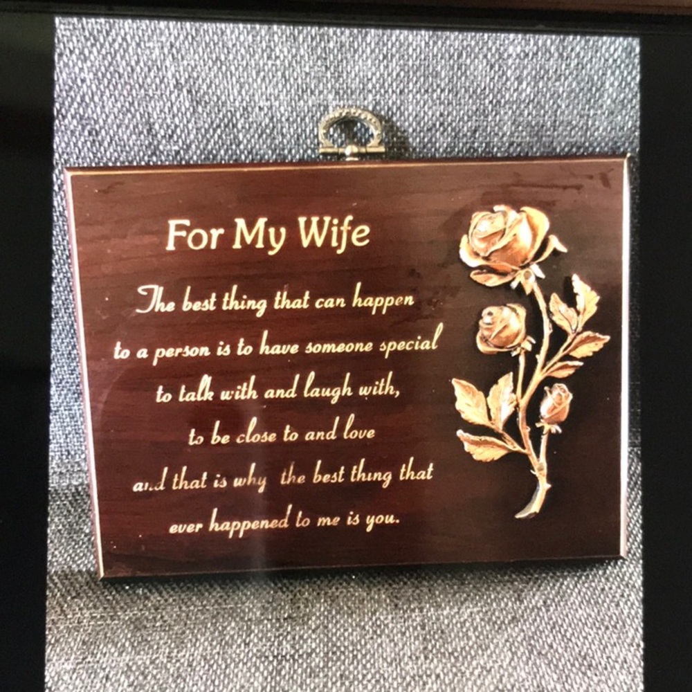 Beautiful   ‘For My Wife’  Plaque❤️